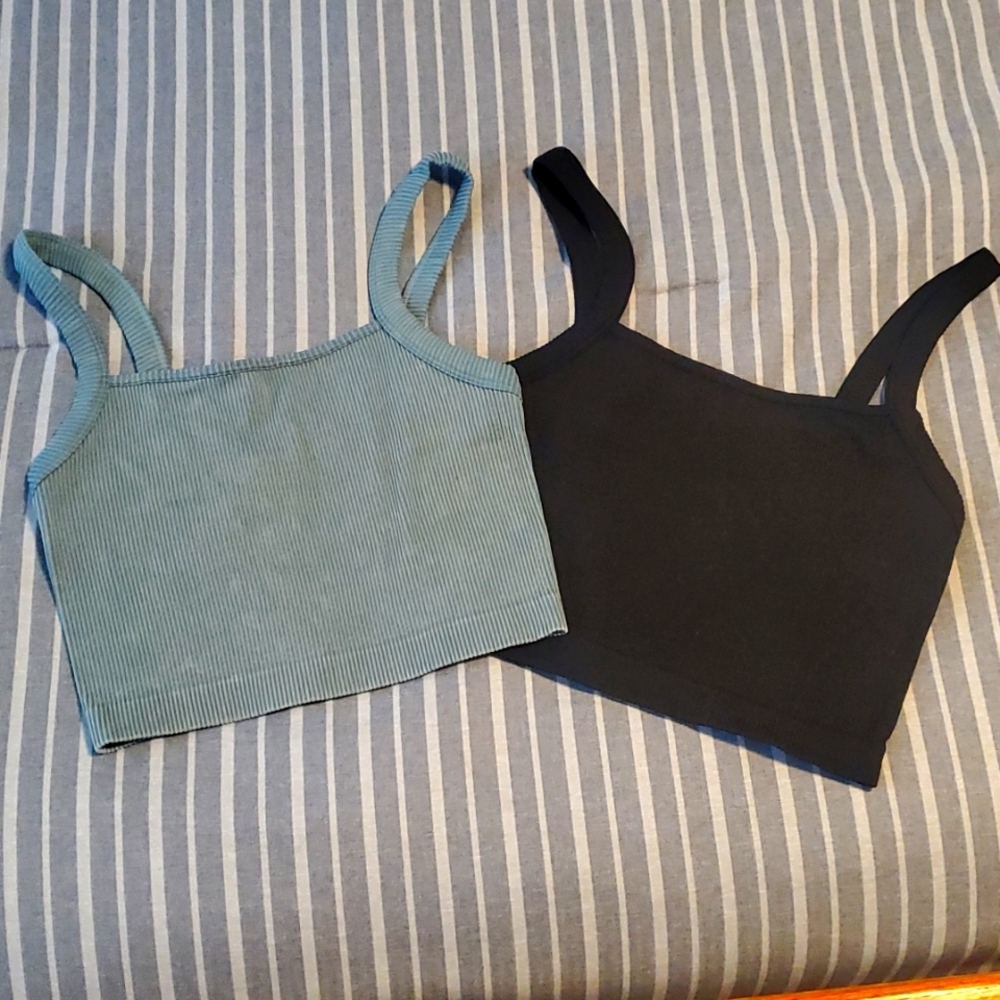 New set of Colsie pullover bramies, sage green and black